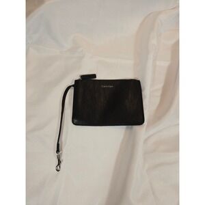 Calvin Klein Wristlet Accessory Pouch Zip Closure Black‎